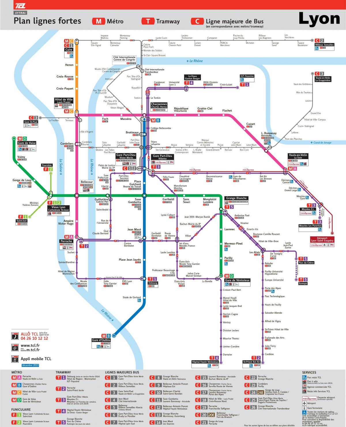 Lyon transit kaart