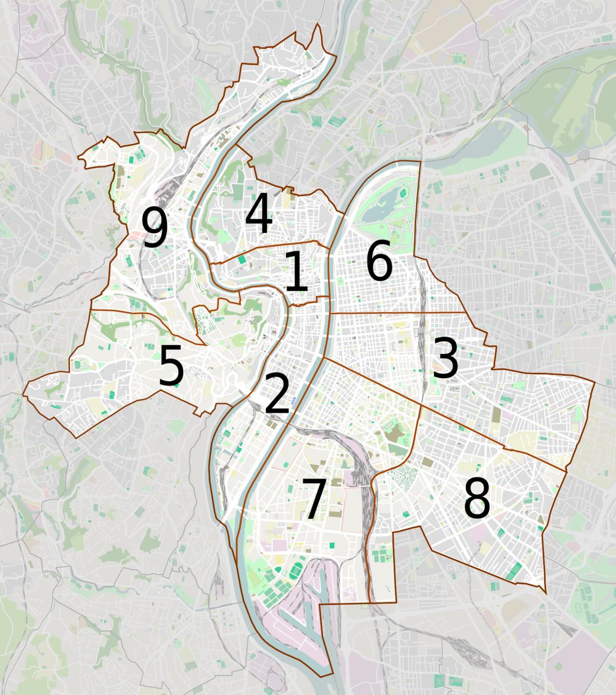 kaart van Lyon buurt