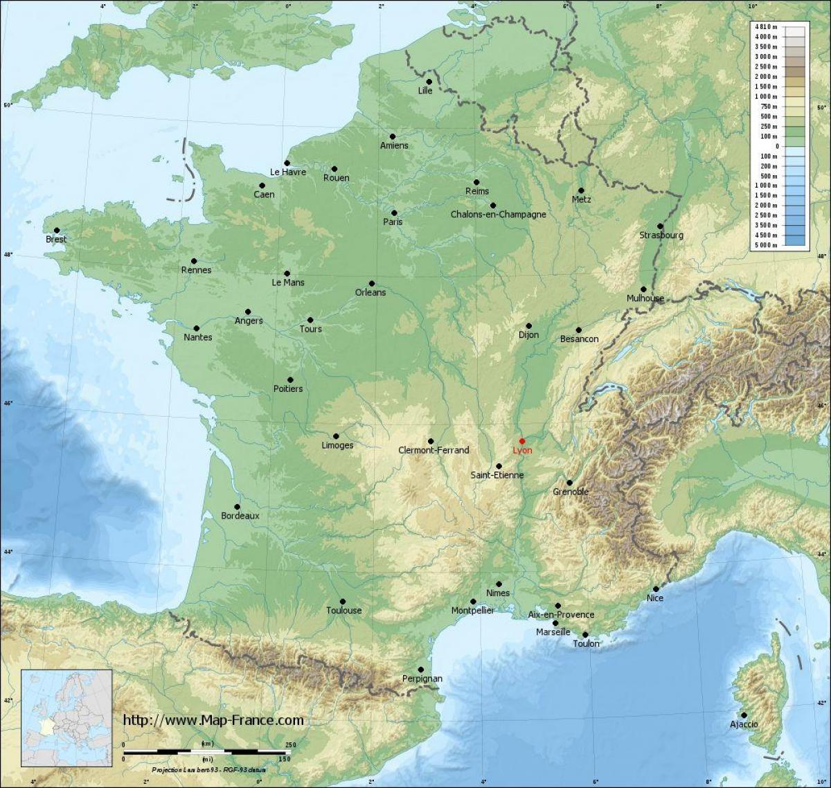 kaart van Lyon geografische
