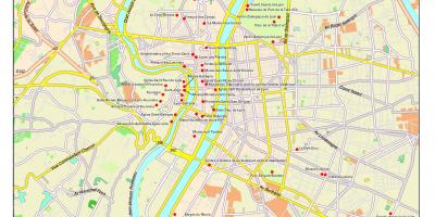 Lyon toeristische attracties kaart
